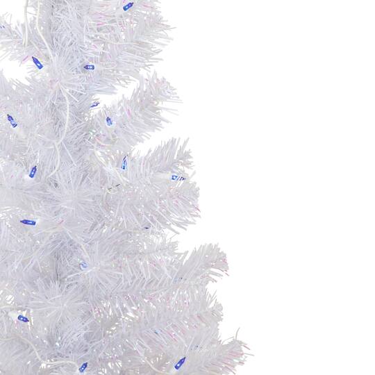 Northlight 4ft. Pre-Lit White Medium Rockport Pine Artificial Christmas Tree, Blue Lights